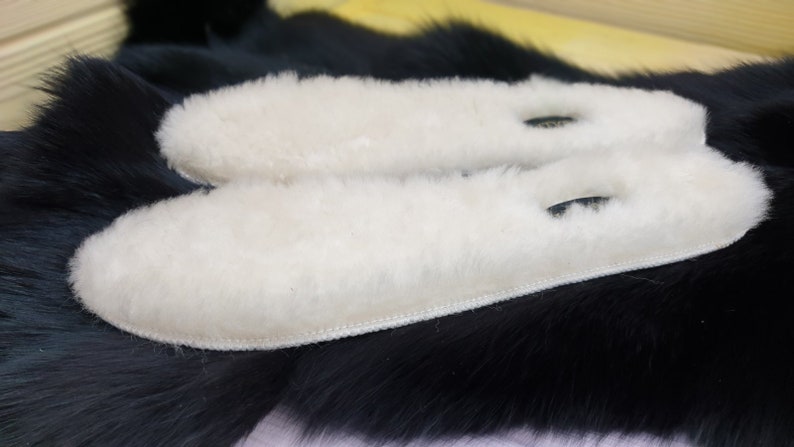 Genuine sheepskin fur insoles for kids, women, men image 4