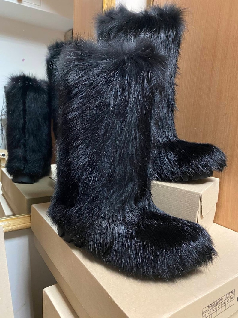 Fox fur boots for men mukluks yeti bootsviking boots Snow Etsy