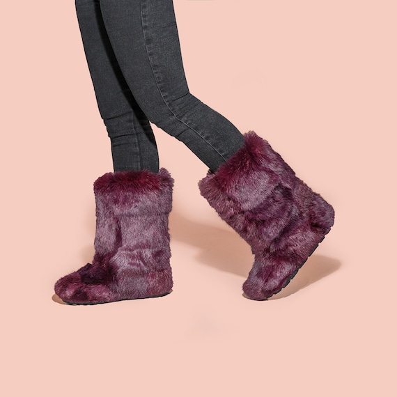 Botas moradas para mujer botas yeti - Etsy España