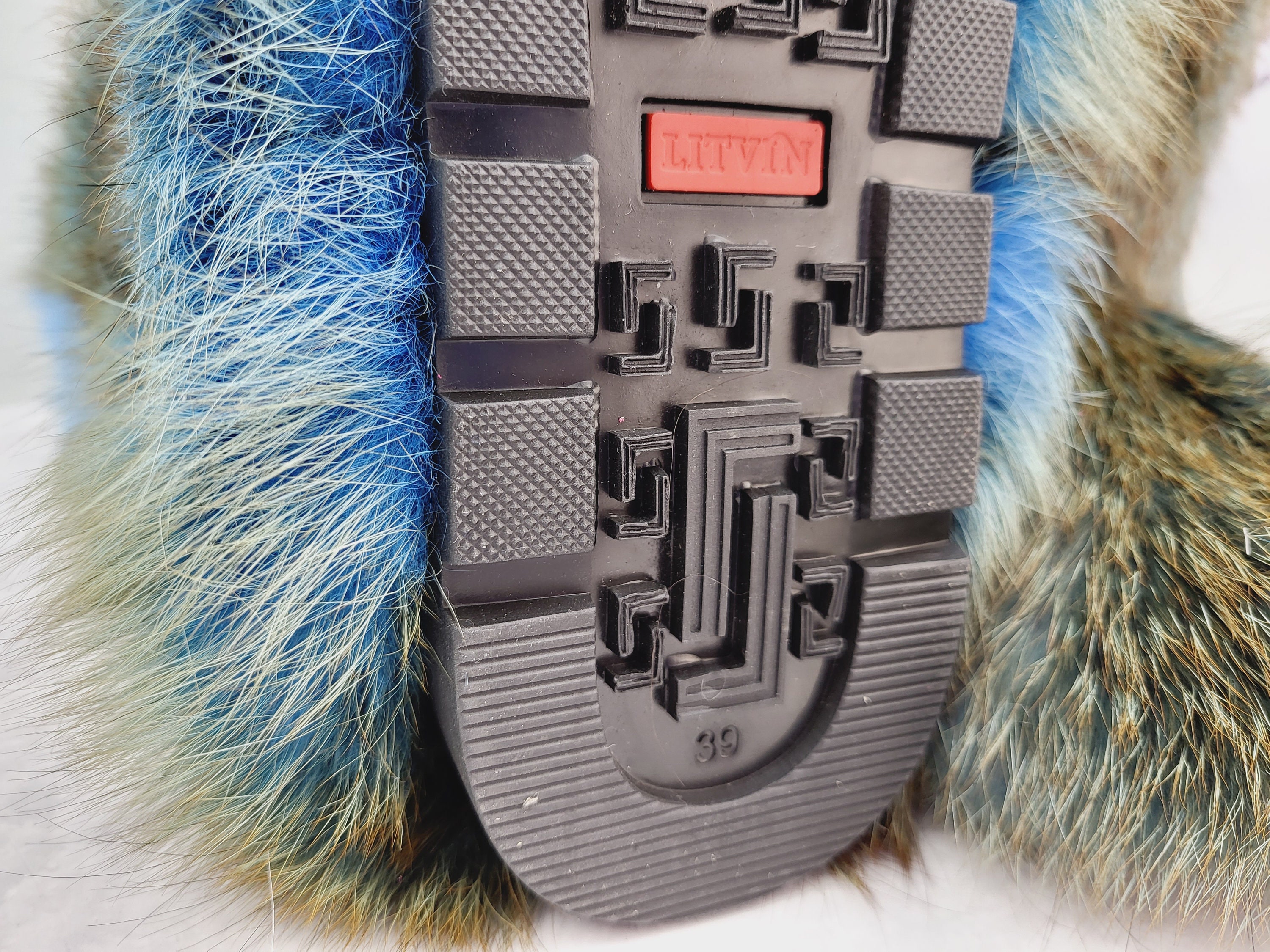 Exclusive Blue real Fox fur women winter boots Furry snow boots