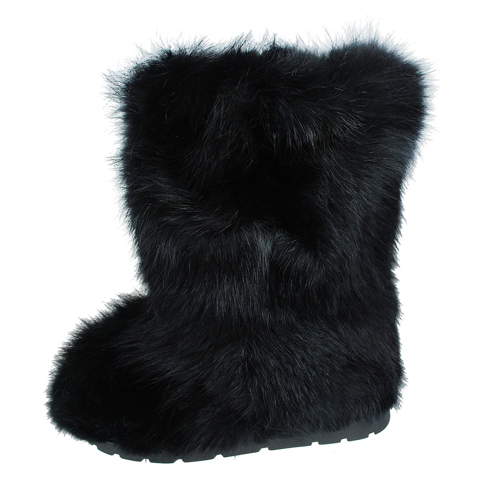 Black fox fur boots for women mukluks yeti boots Eskimo | Etsy