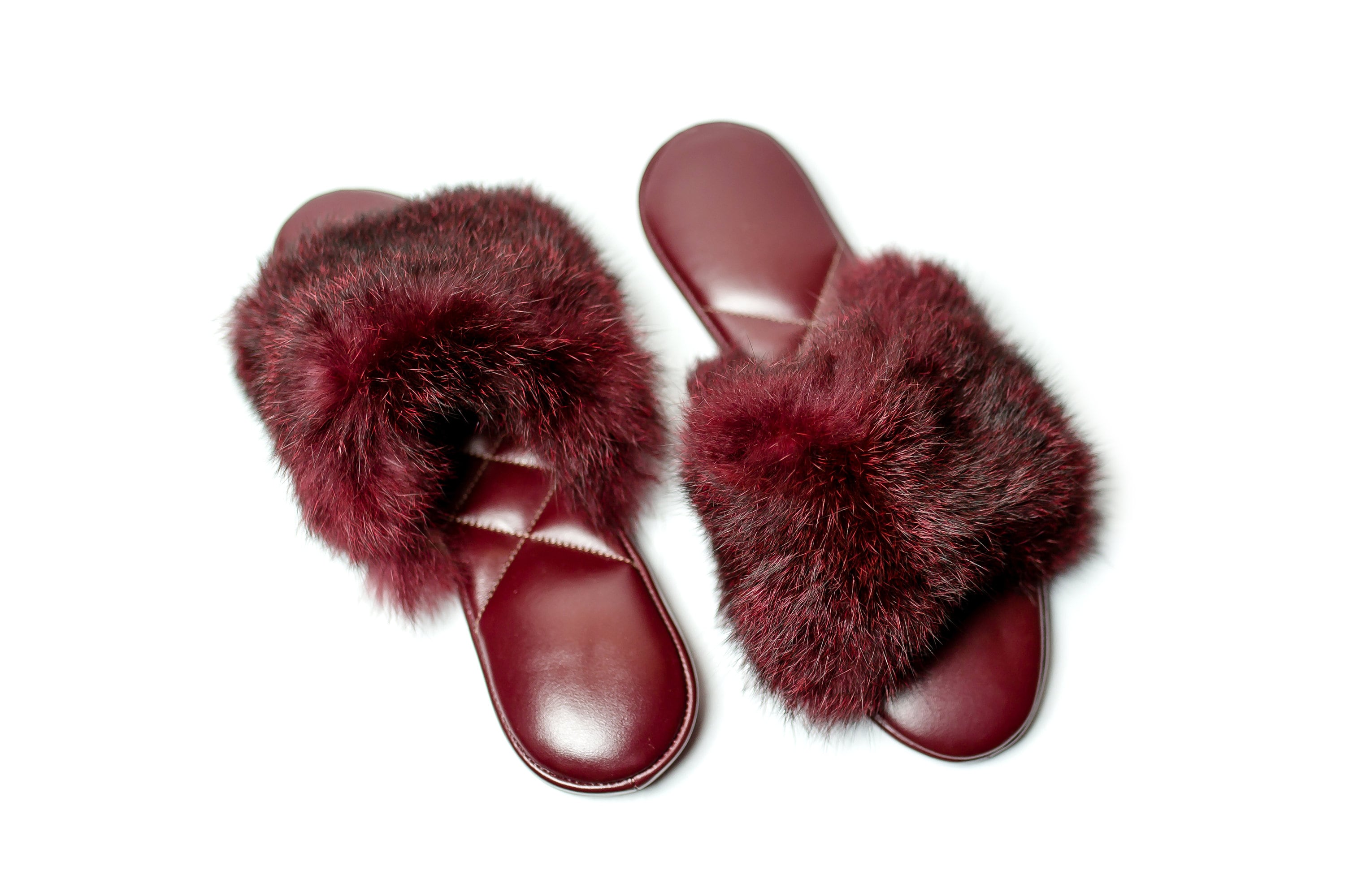 Women's House Shoes Slippers Leather Slippers Claret Etsy UK