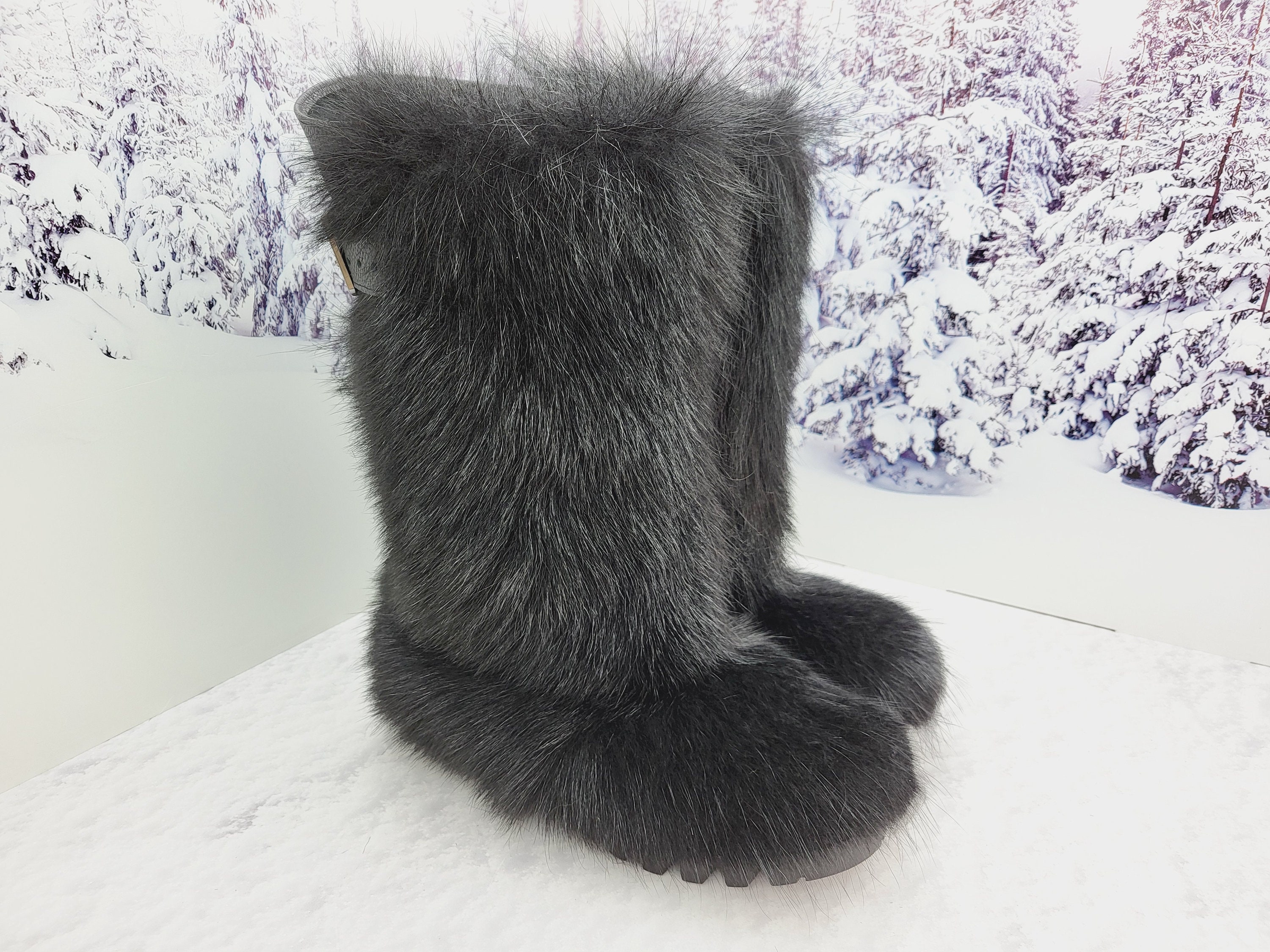 Mens furry best sale boots