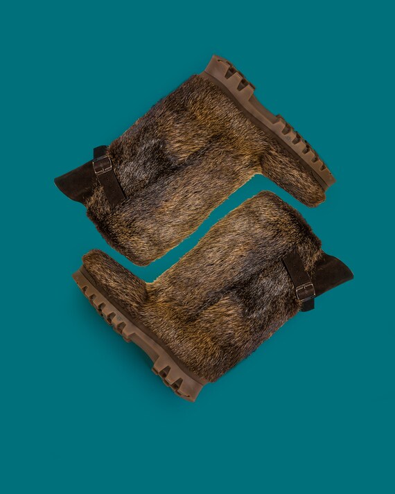 Long Fur Boots for Men, mukluks,viking Boots, Yeti Boots, Natural Colour Nutria Furry Snow Boots, Winter Boots, Eskimo Mukluk Boots Litvin