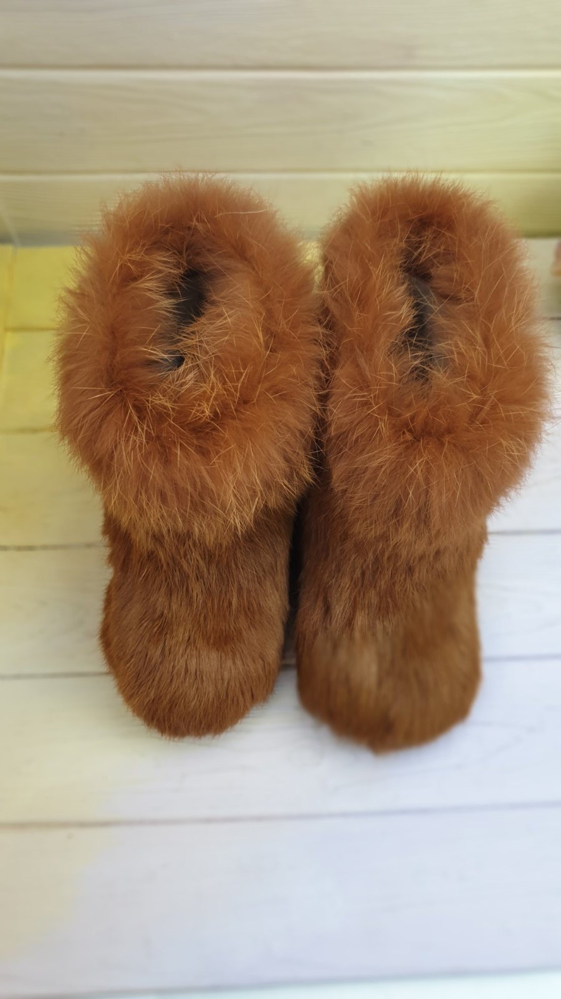 Botas de invierno de piel de los niños botas de conejo de Etsy