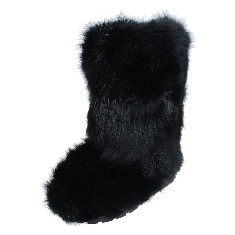 Black Fox Fur Boots for Women Mukluks Yeti Boots Eskimo | Etsy