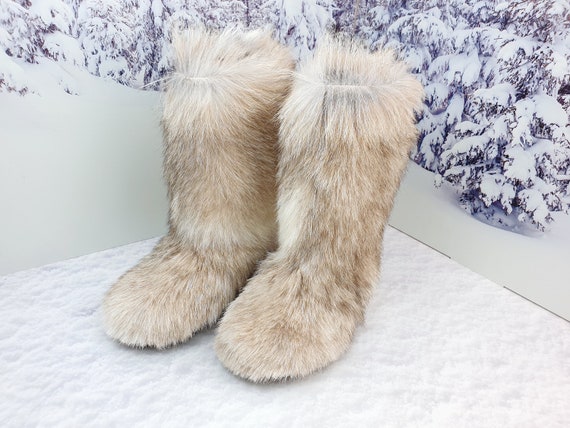 Goat Fur Women Winter Boots Sheep Fur Lined Boots Apres Ski