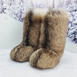 custon goat fur yeti boots