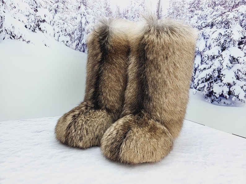 custon goat fur yeti boots