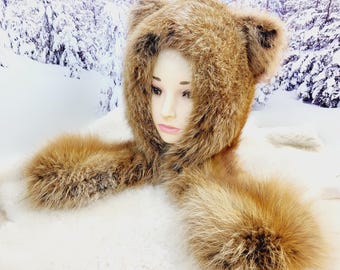 黒キツネの毛皮のロシアの帽子、コサック帽子、本物のキツネの毛皮の