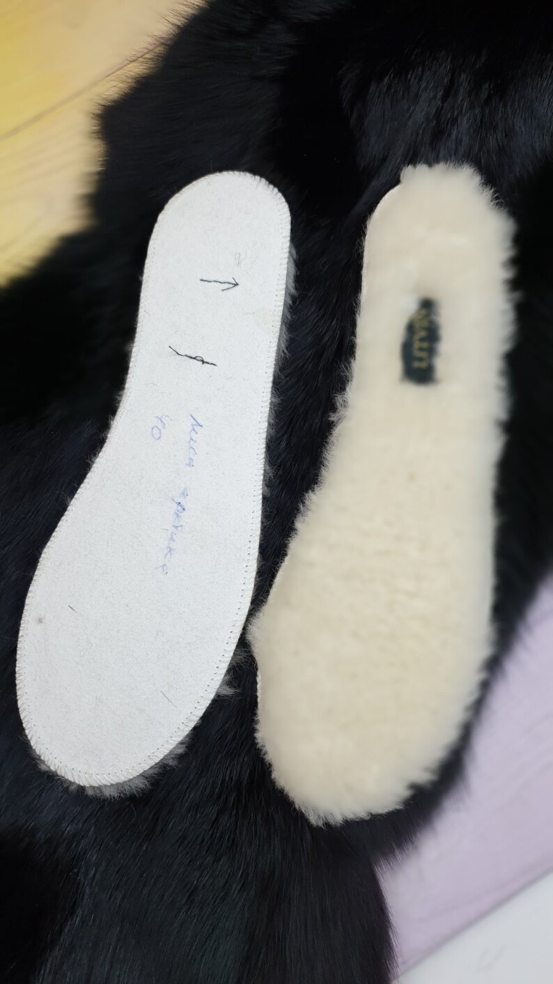 Genuine sheepskin fur insoles for kids, women, men image 2