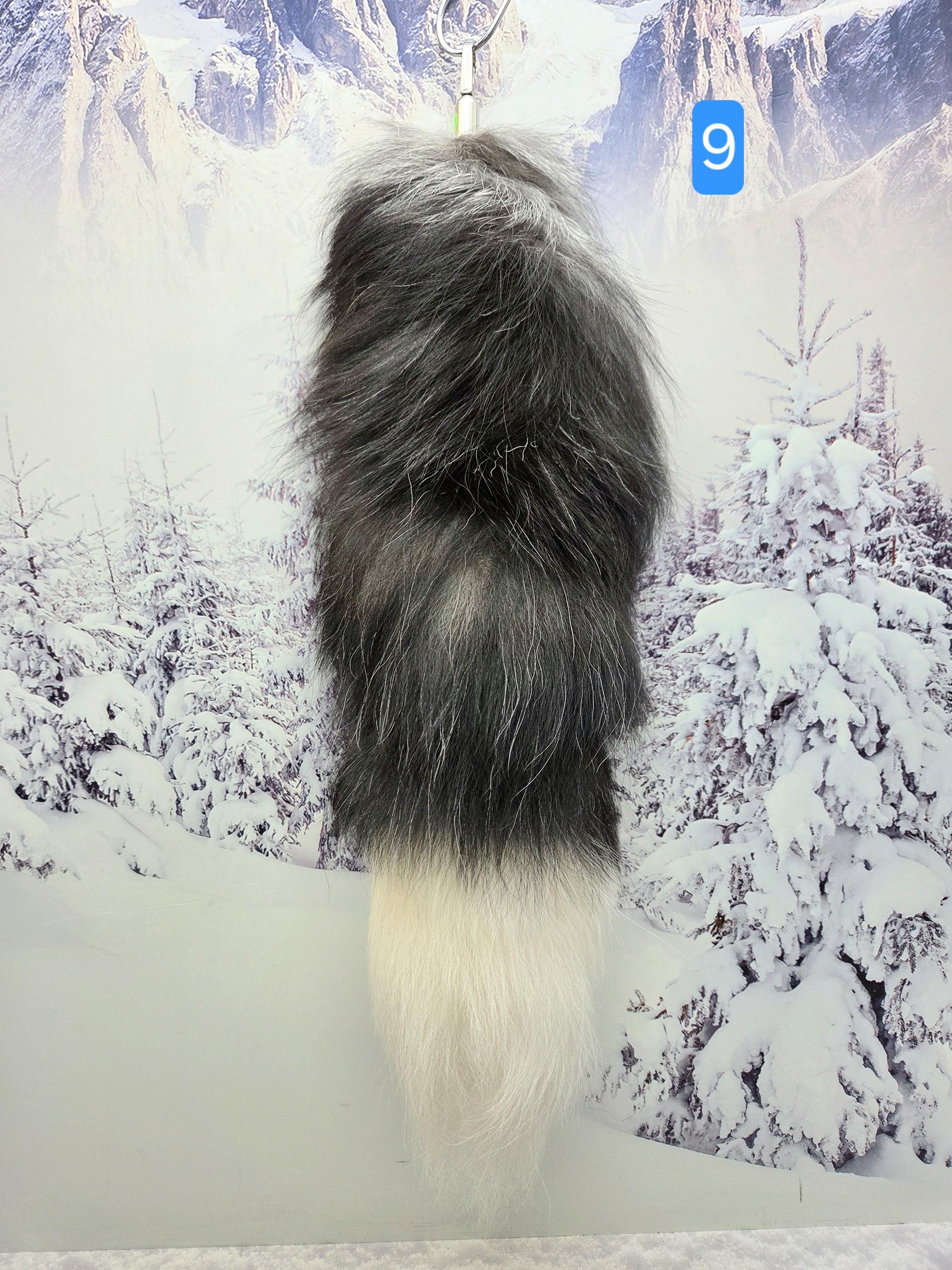Ethical Farm Fur Real Arctic Fox Bushy Tail for Costumes Fur