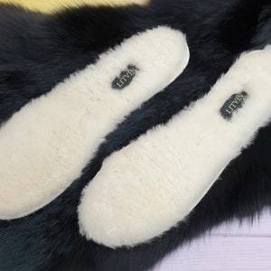 Genuine sheepskin fur insoles for kids, women, men image 3