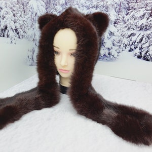 Braun Steppe Luchs Fell Haube Unisex Wintermütze Trappermütze