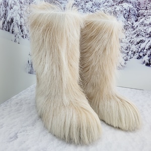 37 EU 6-6.5 UNS Echtes Ziegen Fell Winter Stiefel Frauen Schnee Stiefel