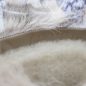 Genuine high fur winter boots,mukluks, snow furry yeti boots, light brown/white colour fur boots image 3