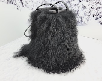 Exklusive Lama Pelztasche Echtes mongolisches Pelztäschchen Crossbody bag