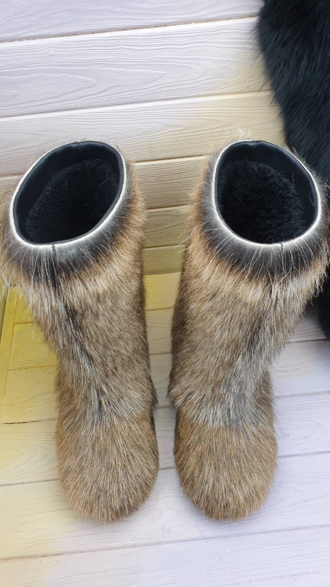 Exclusive genuine goat fur winter boots 10 US 41 EU mukluks Etsy