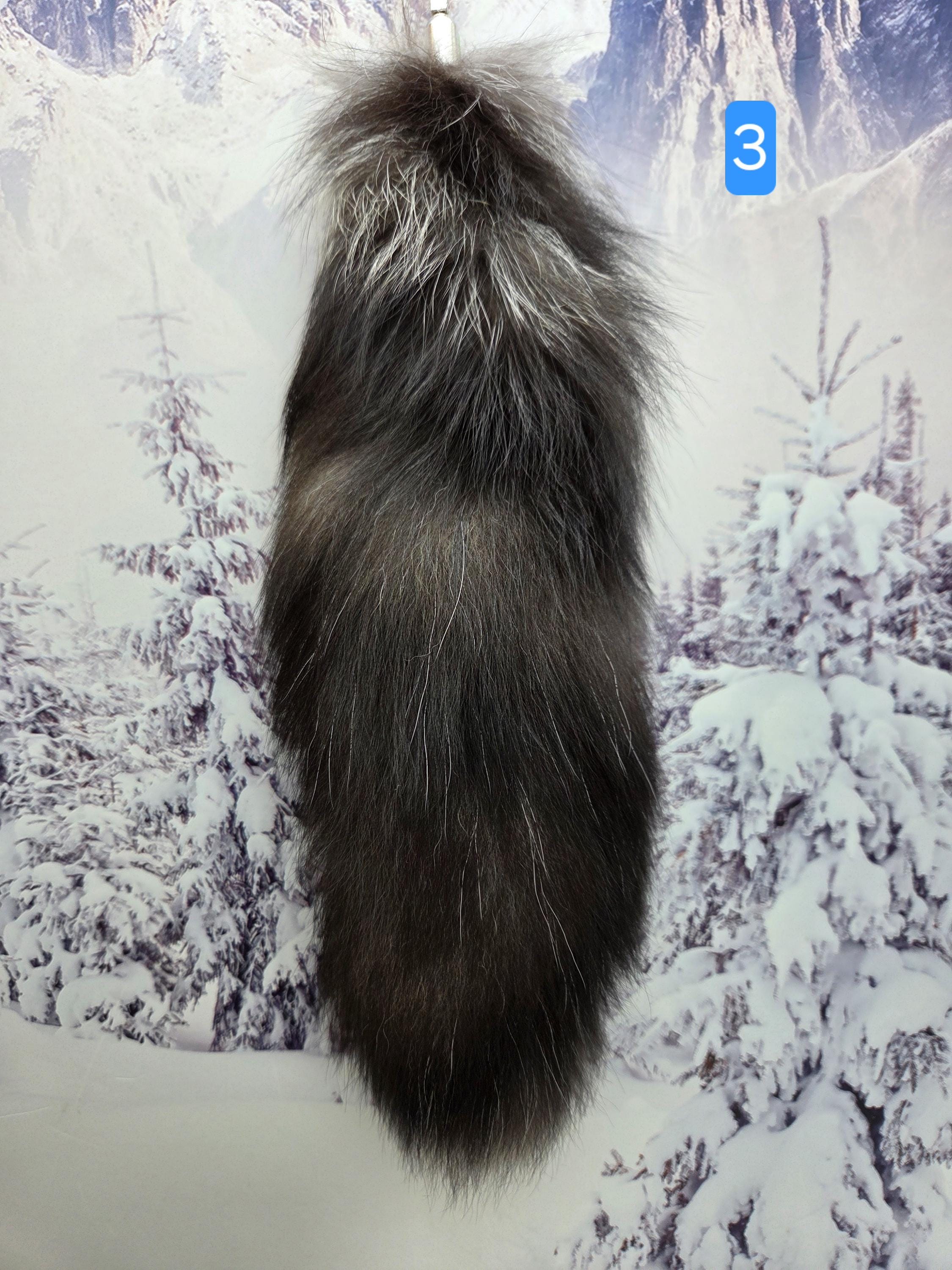 Ethical Farm Fur Real Arctic Fox Bushy Tail for Costumes Fur