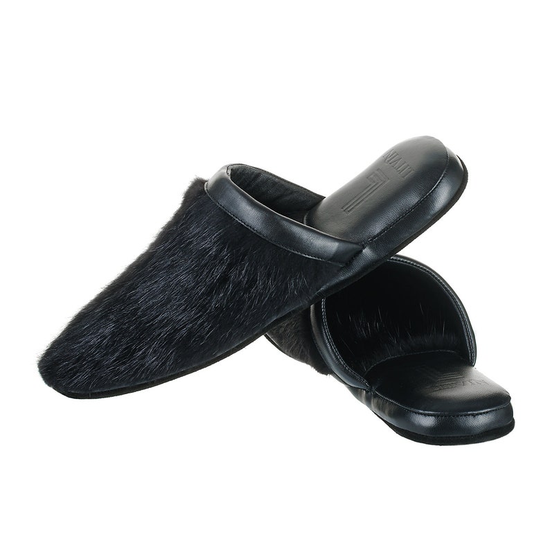 mens black house shoes