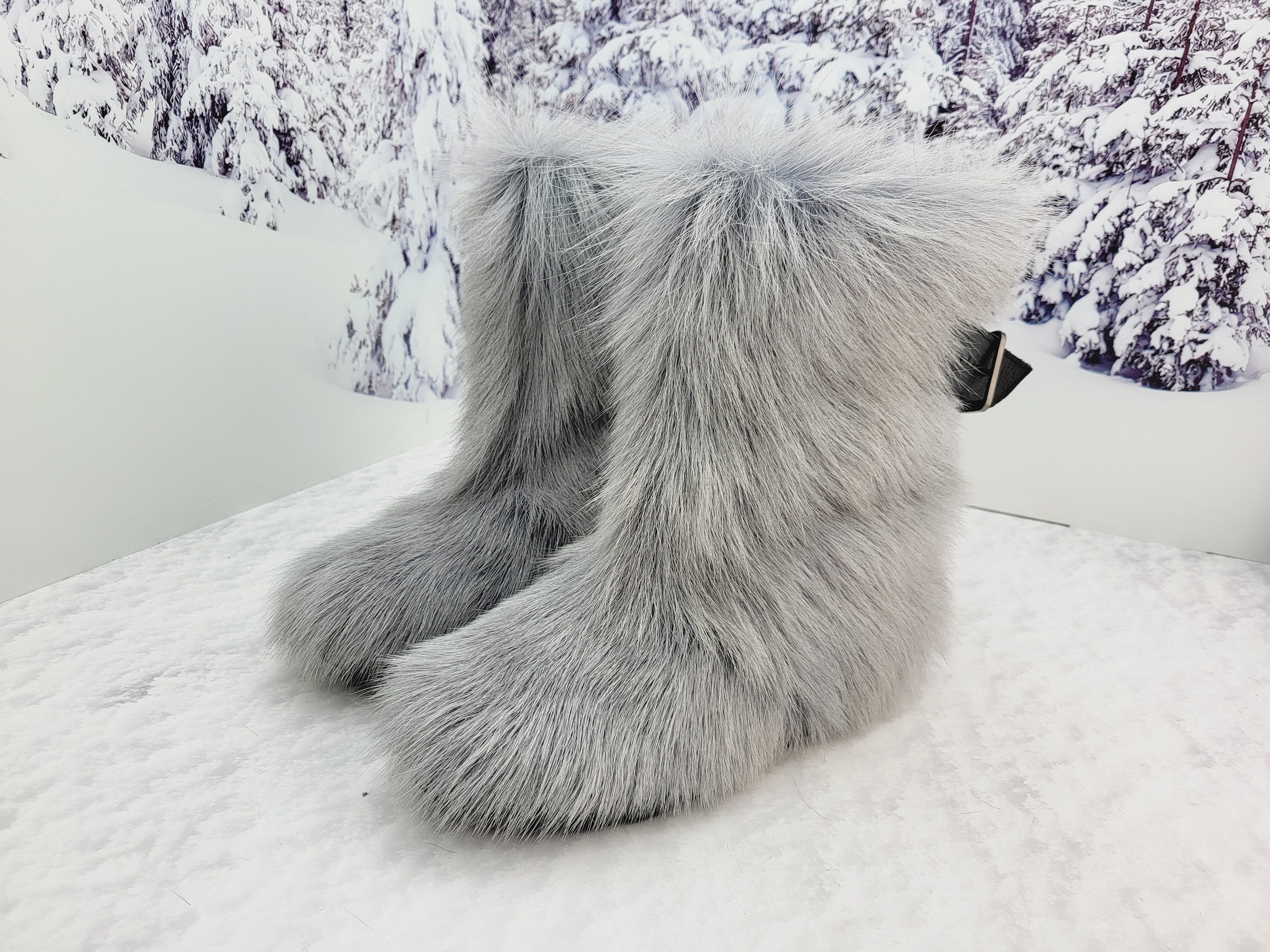 white fur eskimo boots