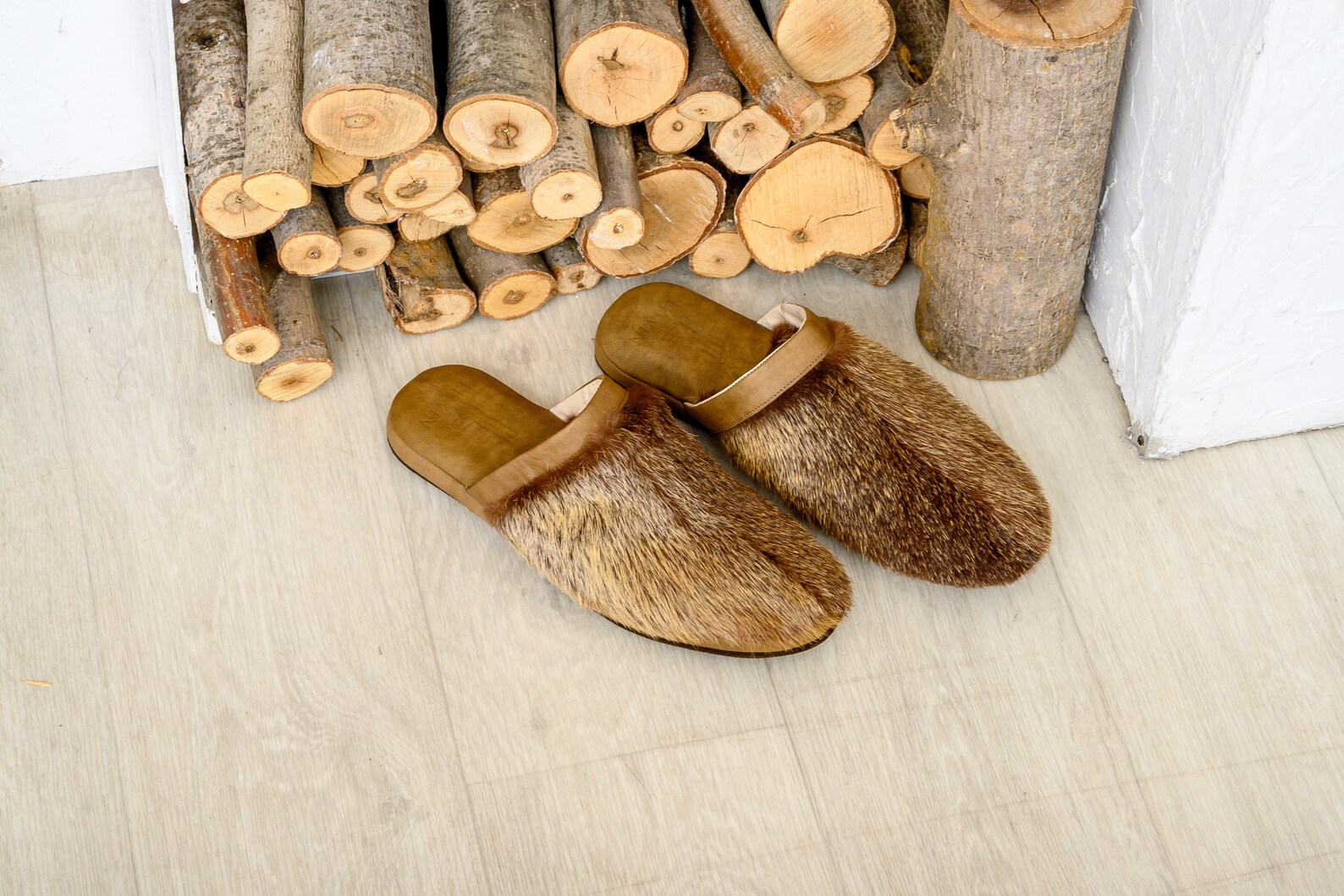 mens all leather house shoes