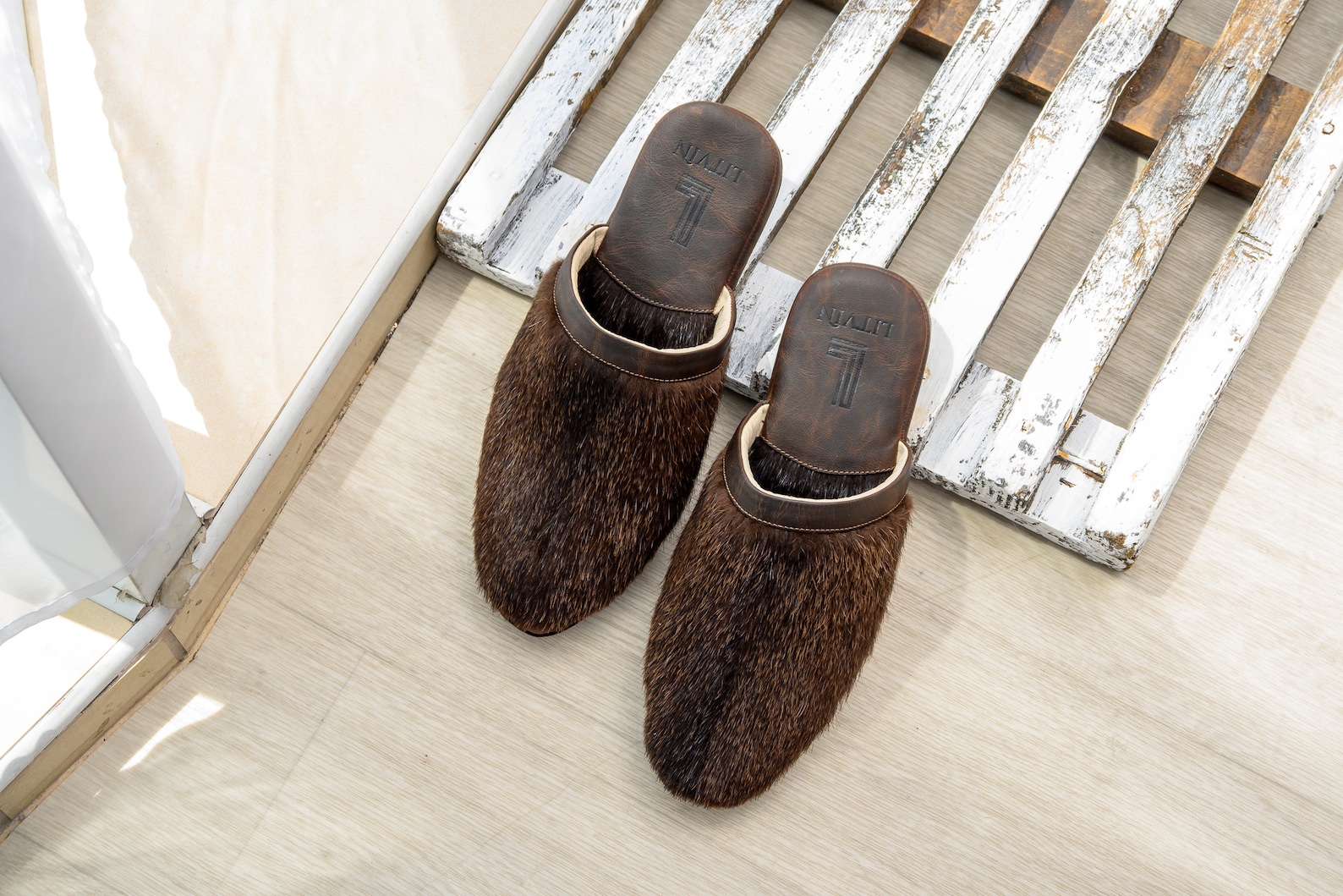 Brown Slippers Men's House Shoes Leather Slippersbrown - Etsy