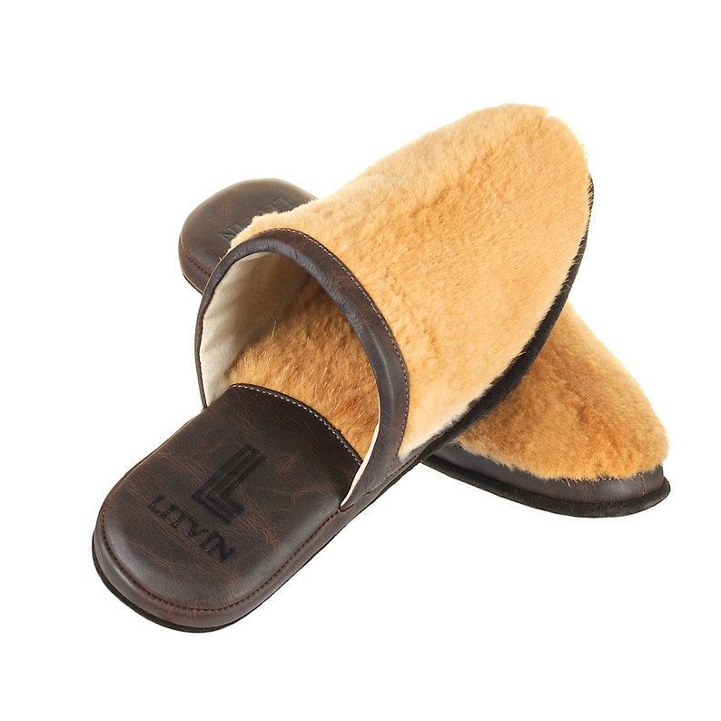 Slippers for Men Men's House Shoes Leather Etsy