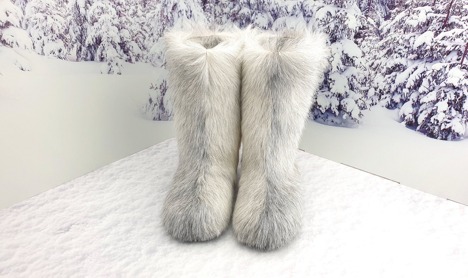 grey fuzzy boots