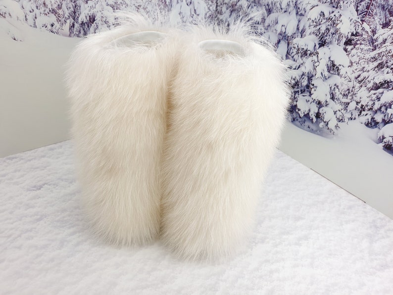 White Fur Boots for Women Long Fur Boots Yeti Boots White - Etsy