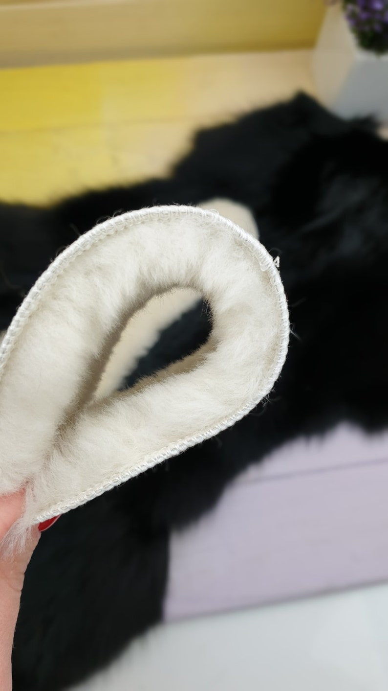 Genuine sheepskin fur insoles for kids, women, men image 6