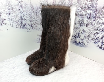 knee high fuzzy boots
