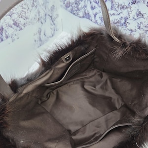Real red fox fur shopping bag Women genuine fur purse image 14