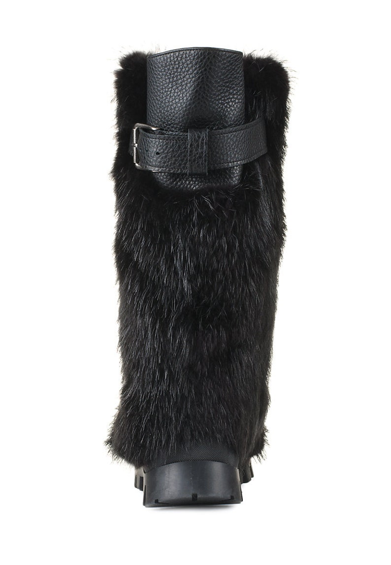 Black Beaver Fur Boots for Men Mukluk Bootsviking Boots Etsy