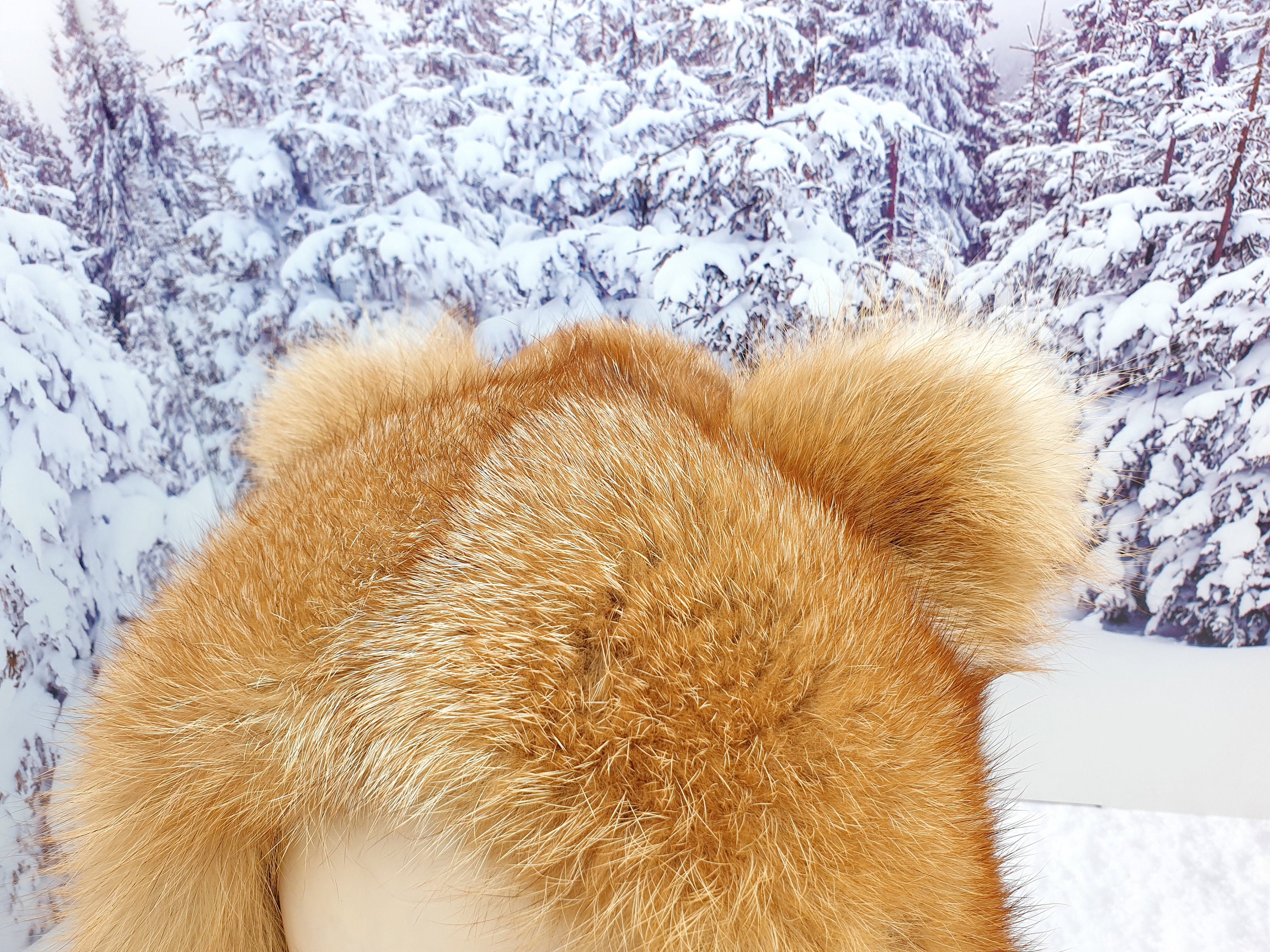 Real Red Fox Fur Hood Unisex Winter Hat Trapper Hat - Etsy