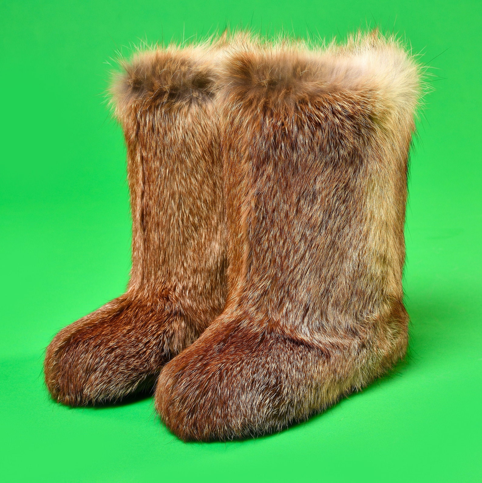 Red fox fur boots for women mukluks yeti boots Eskimo | Etsy