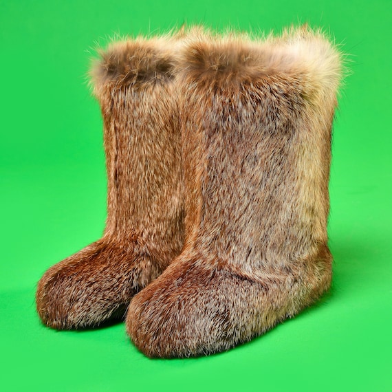 Rode vossenwinterlaarzen voor dames, mukluks, harige snowboots LITVIN -  Etsy Nederland