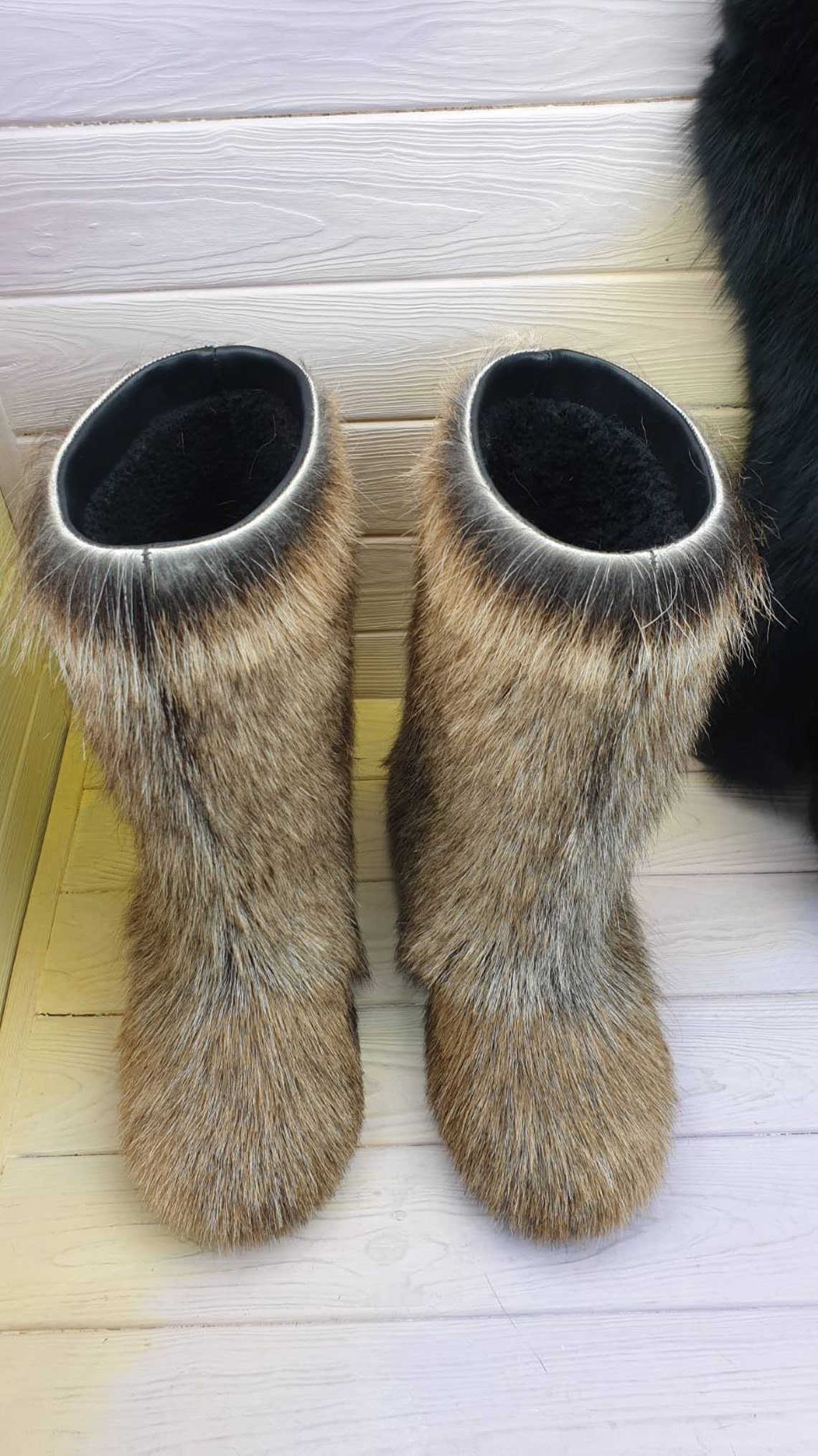 Exclusive genuine goat fur winter boots 10 US 41 EU mukluks Etsy