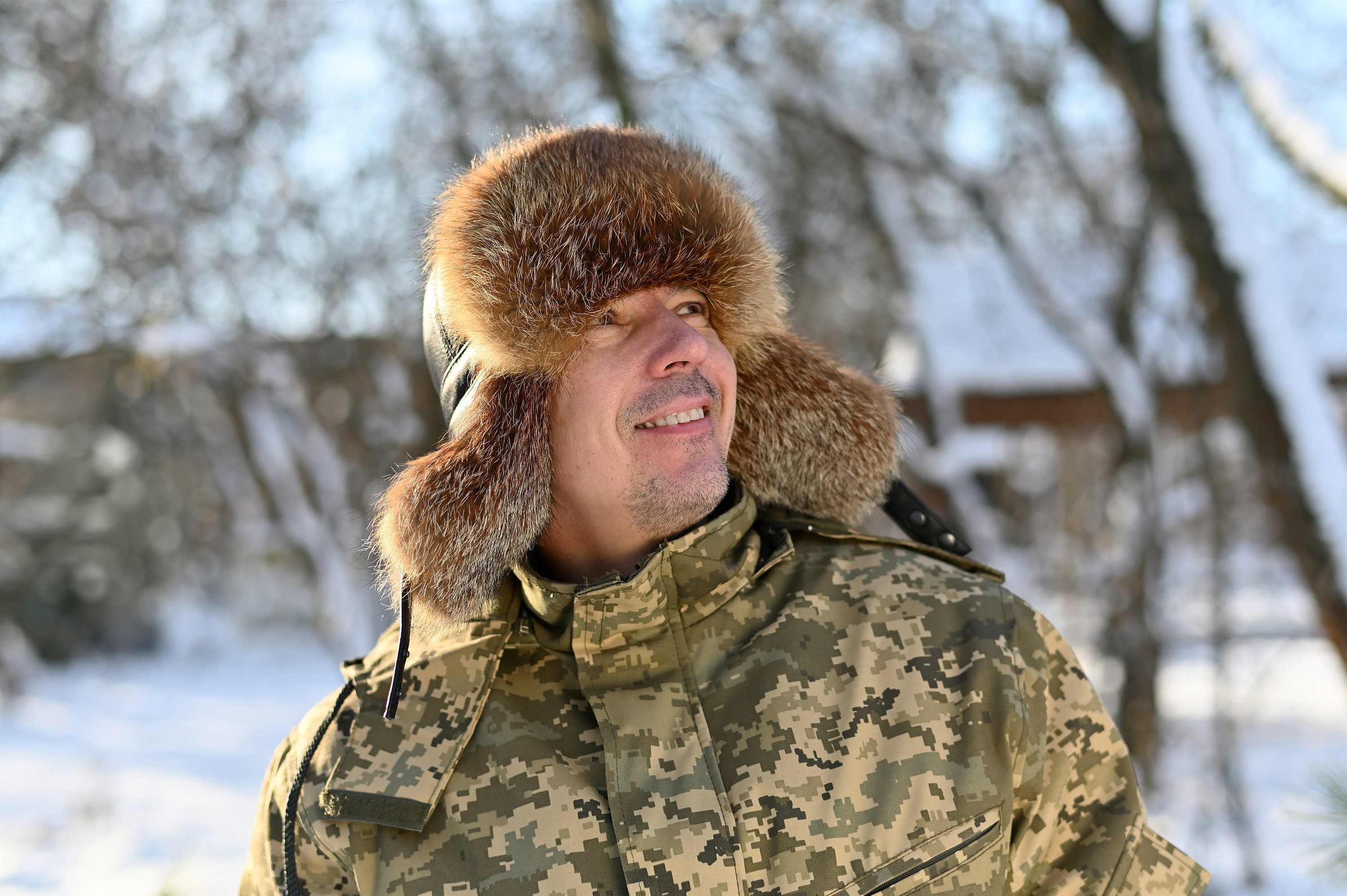 Men's Astrakhan Hat Ushanka Winter Fur Headdress Grey, 60