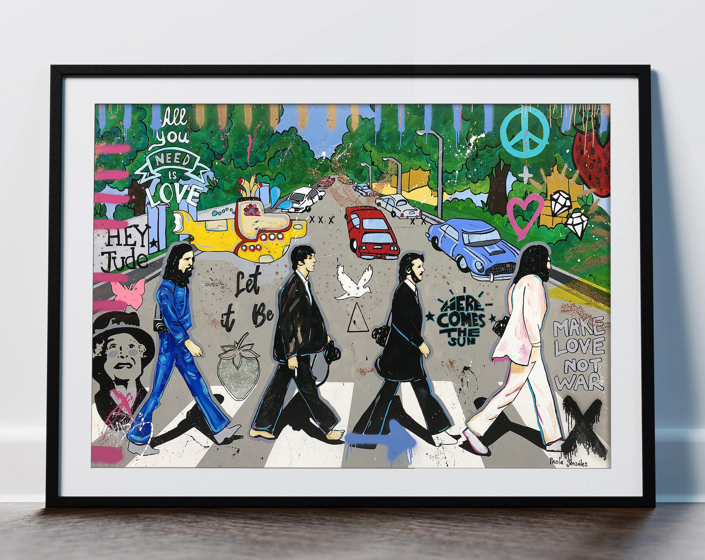 Beatles Abbey Road Graffiti Art Print (digital Download) - Etsy