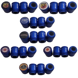 Sports Deluxe Wheel Valve Dust Caps. Non Stick Worlds biggest 9 colours all Cars Bikes 15mm 3D Domed Logo Fiat Lambretta Abarth Mod target