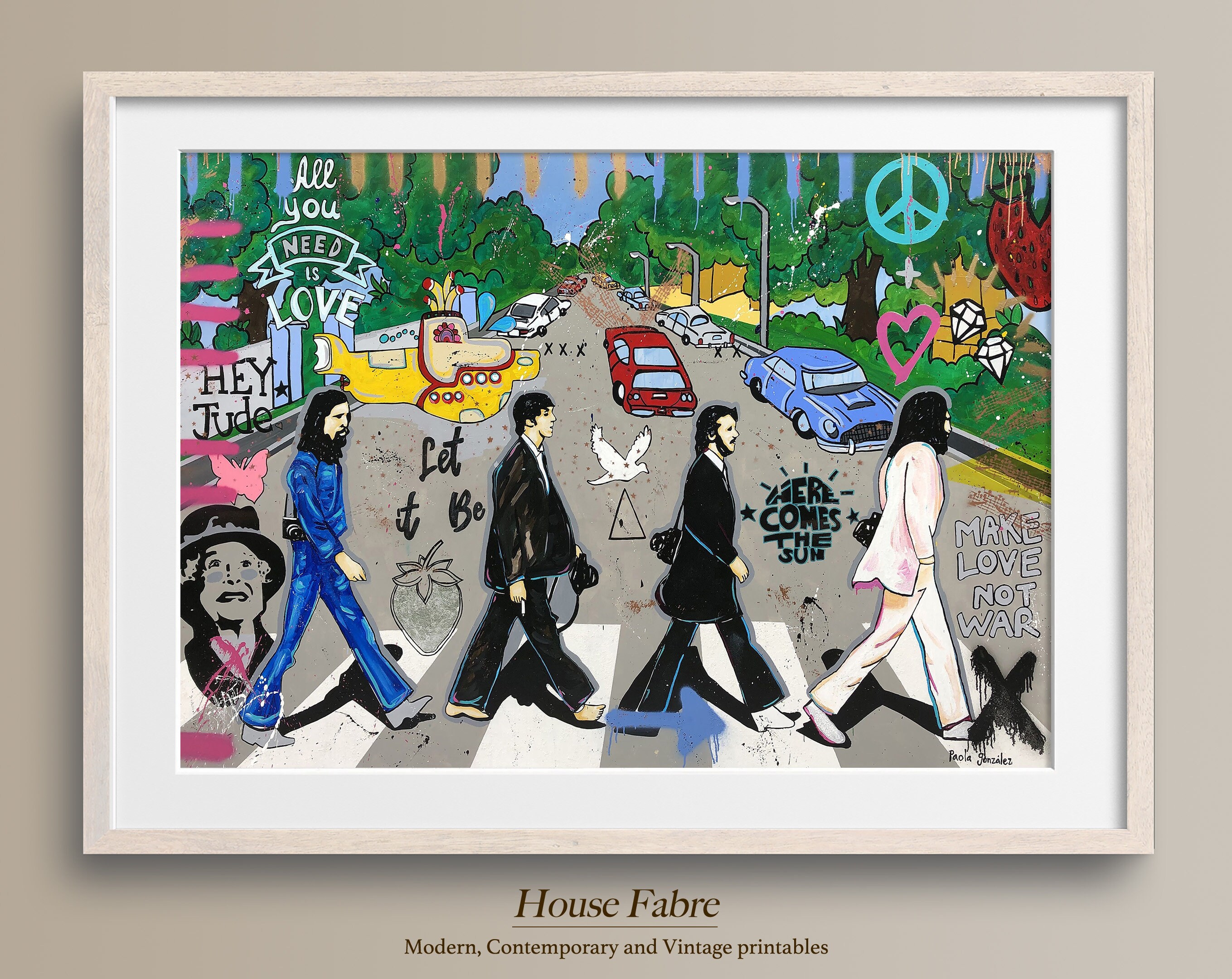Beatles Abbey Road Street Graffiti Pop Art Wall Art Print