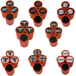 Metal Plastic Insides Deluxe Wheel Valve Dust Caps Non Stick 12 Colours