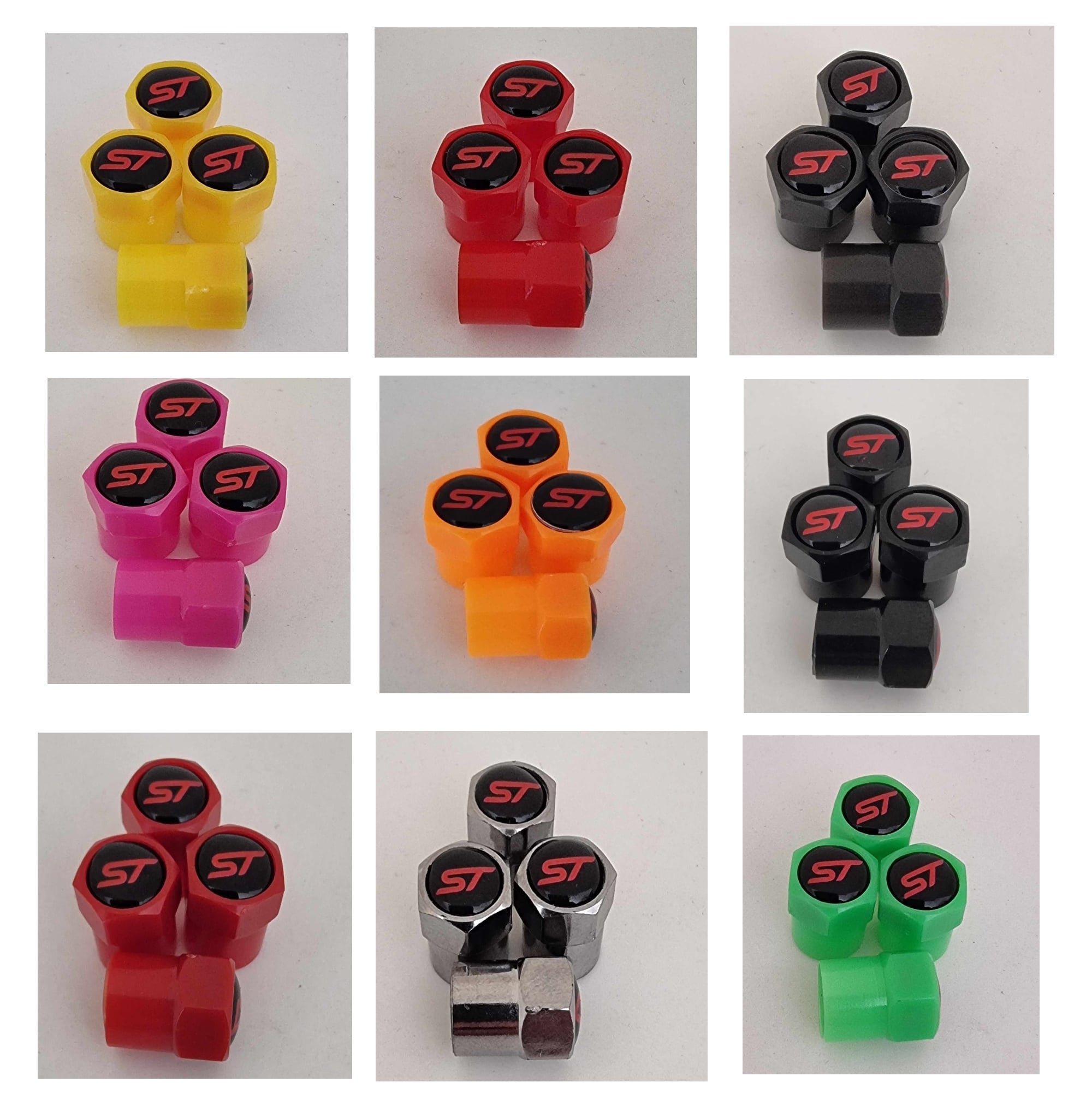 ST Line Valve Dust Caps Set of Non Stick for All Models 9 COLOURS Focus Kuga Fiesta X Etsy