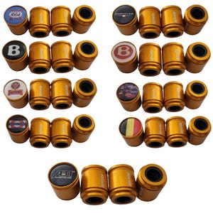 Sports Deluxe Wheel Valve Dust Caps. Non Stick Worlds biggest 9 colours all Cars Bikes 15mm 3D Domed Logo