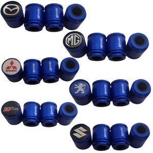 Sports Deluxe Wheel Valve Dust Caps. Non Stick Worlds biggest 9 colours all Cars Bikes 15mm 3D Domed Logo MG Mazda Suzuki Peugeot St Line