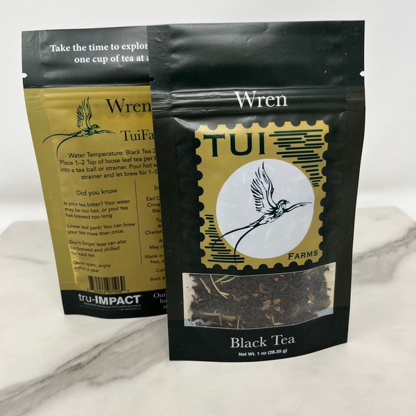 Wren - A hand-blended, loose black tea with rosemary, cardamom, cinnamon, earl grey, and peppercorn!