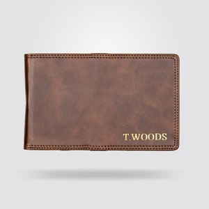 Porte-cartes de score de golf premium personnalisé (marron) Le cadeau de golf parfait