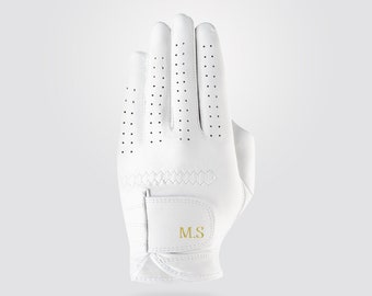 White Premium Personalized Cabretta Leather Golf Glove (LADIES) The Perfect Golf Gift