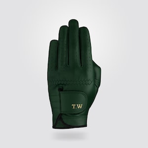 Olive Green Premium Personalized Cabretta Leather Golf Glove (MEN) The Perfect Golf Gift